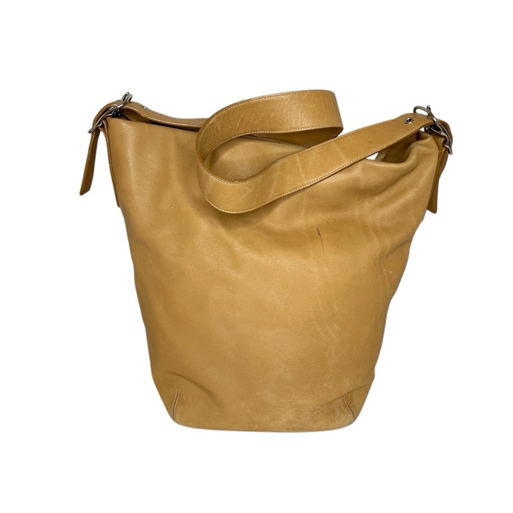 Vintage Coach 9151 Legacy camel Duffel Bucket Large Smooth Leather Shoulder Bag
